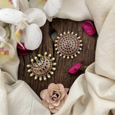 Vriksham South Indian Bridal Chandran & Suryan Billai-Red-Pearl-G19331